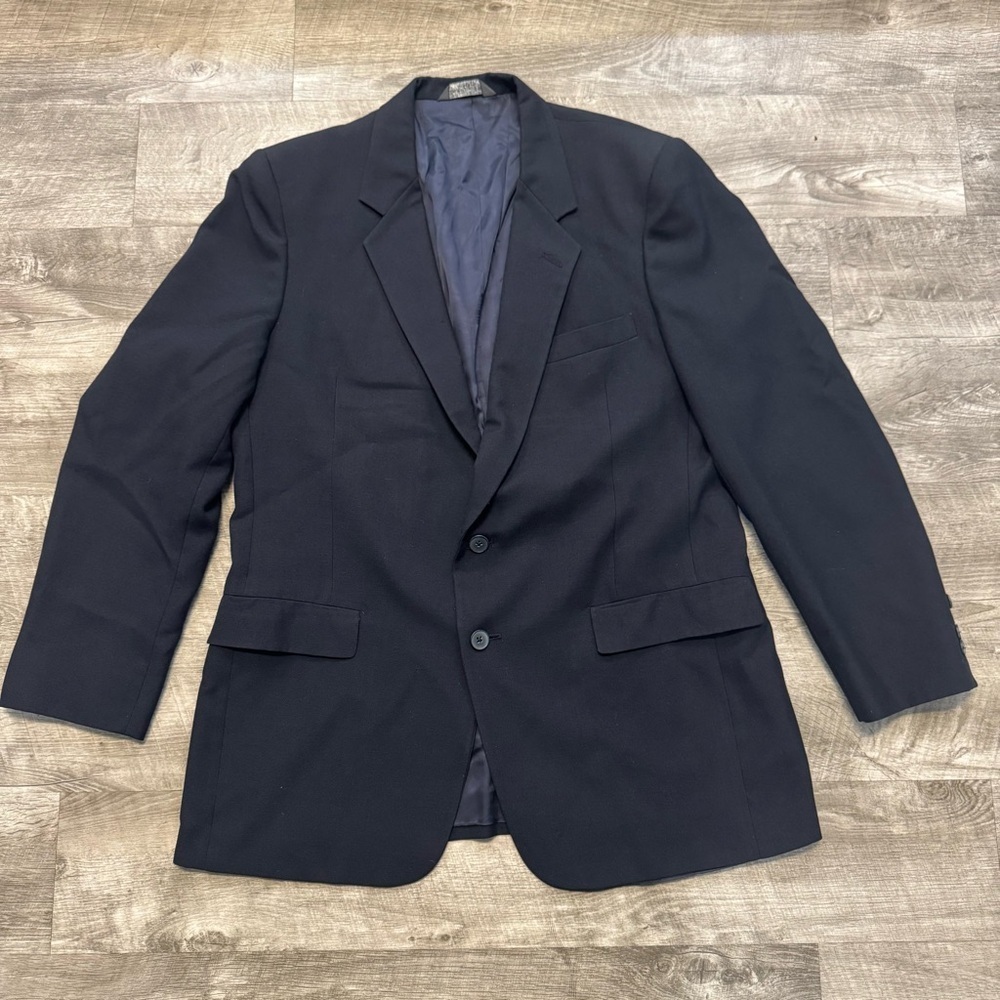 Christian Dior Monsieur Dark Navy Blue Two Button Suit Jacket Men’s Sz. 45R